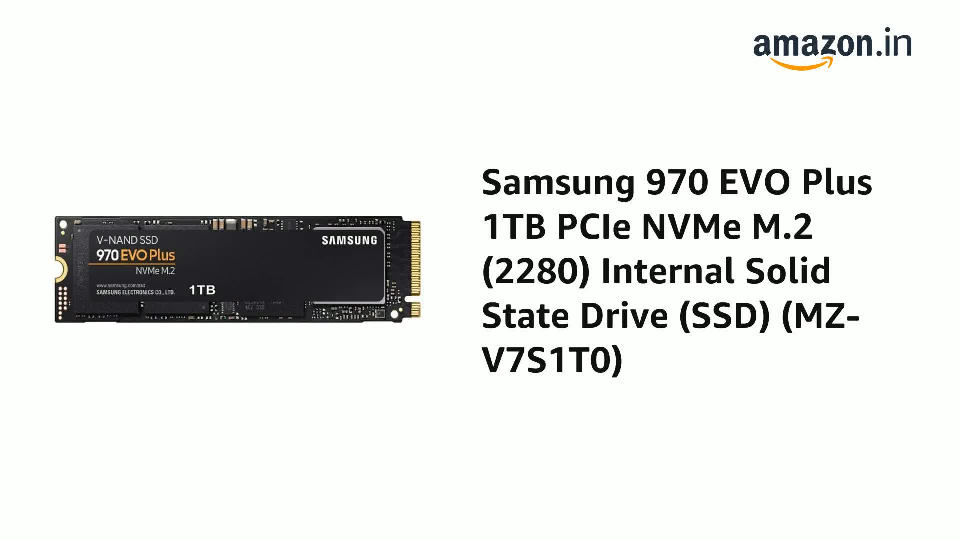Amazon.in: Buy Samsung 970 EVO Plus 1TB PCIe NVMe M.2 (2280